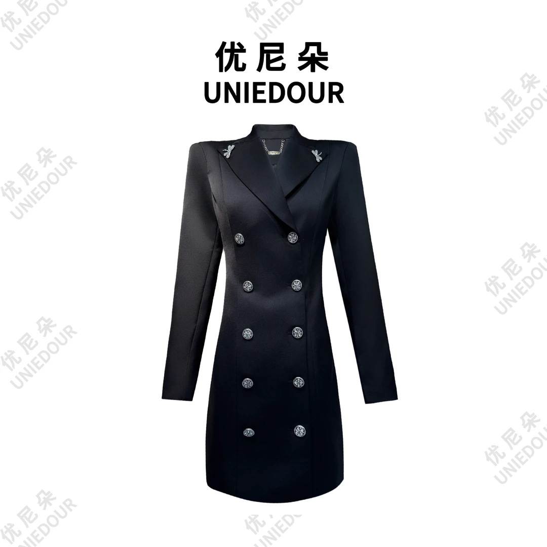 UNIEDOUR/优尼朵2025春季新款御姐气质高端修身西服外套裙女7820