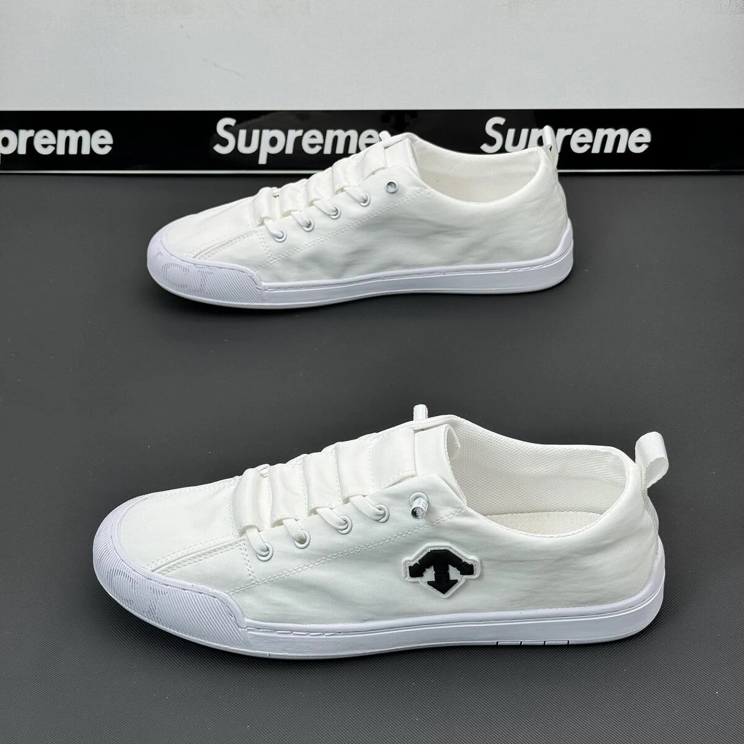 【高端正品潮鞋】一脚蹬男鞋夏季透气薄款冰丝布鞋休闲帆布小白鞋男