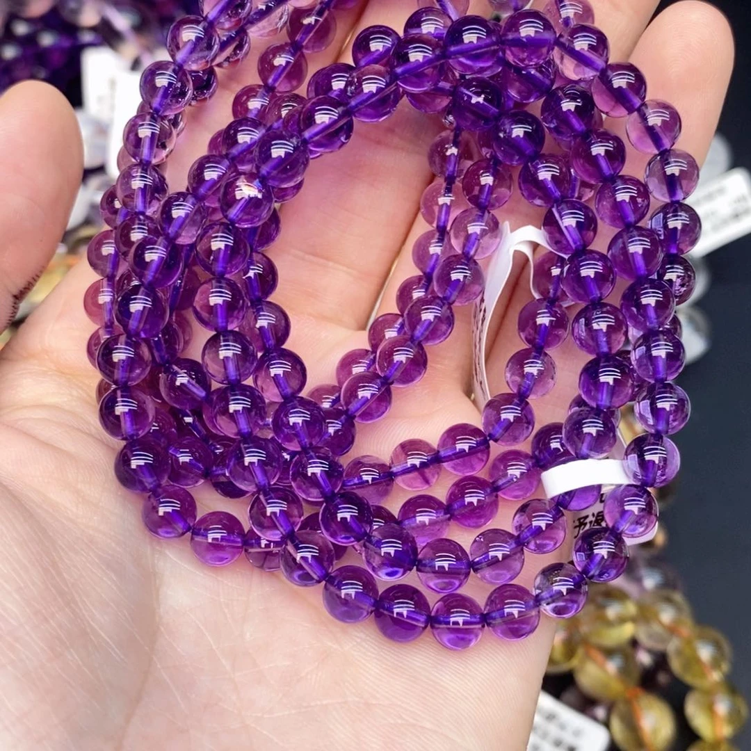 水晶手串未镶嵌19紫水晶6mm多样性发其一