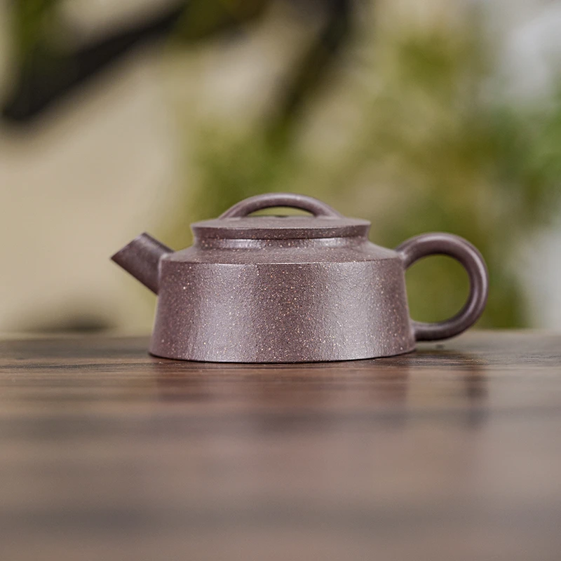 【伫泉】 原矿天青泥 140cc手工制作内推孔 紫砂壶