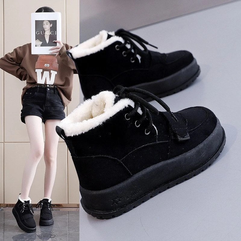 雪地靴女冬季加绒加厚皮毛一体东北保暖棉鞋2024年新款女鞋冬328