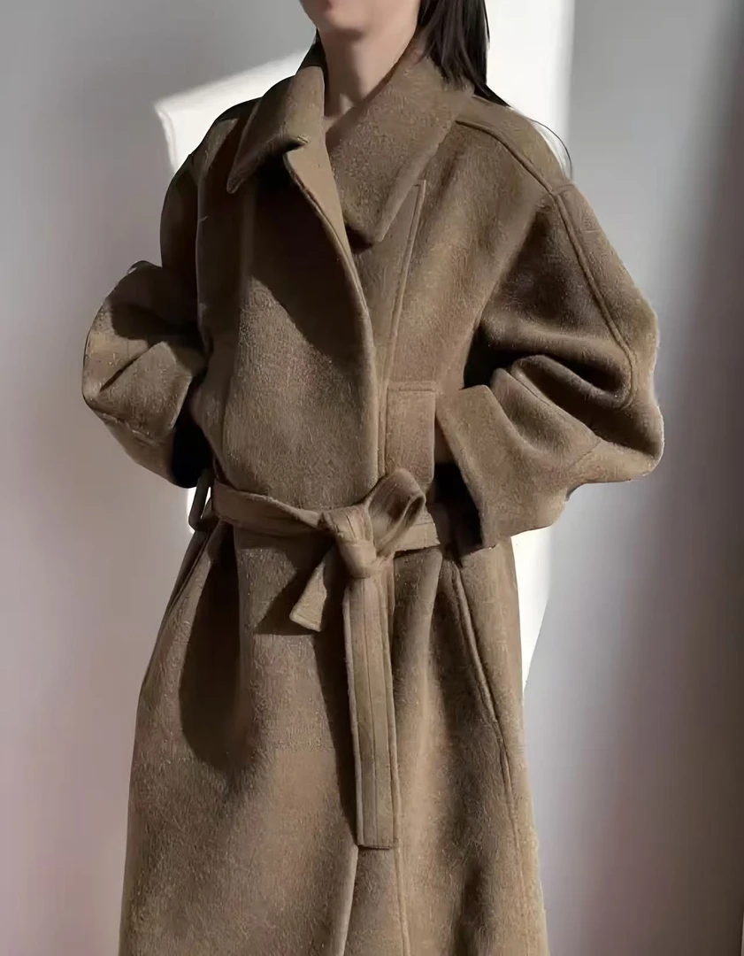 奈思6001-6200号秋冬百搭双面羊毛大衣