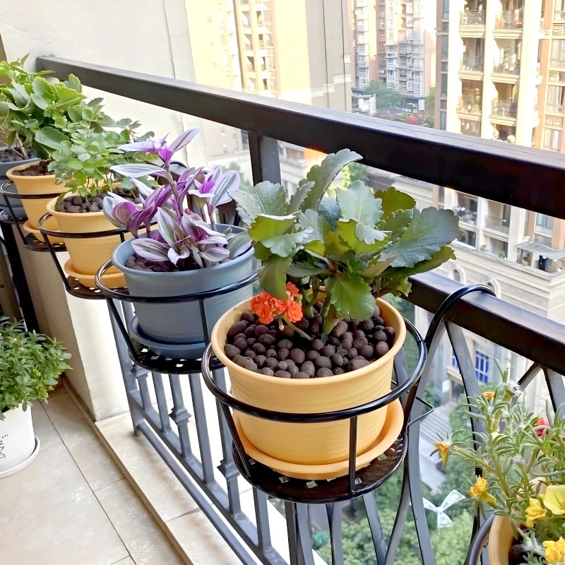 铁艺优选花架栏杆花架护栏挂式花盆架悬挂吊篮架摆放阳台置物架