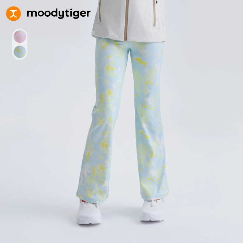 moodytiger女童裤子25春新款柔软舒适高弹印花紧身裤【DR】