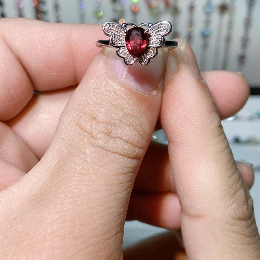 绿水晶戒指银S925镶嵌