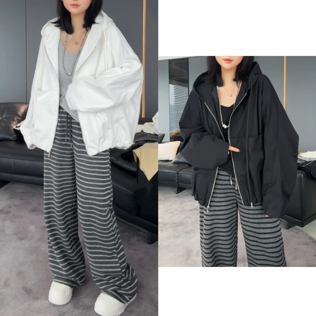 【思墨严选】58879春季小众欧版宽松休闲百搭连帽外套
