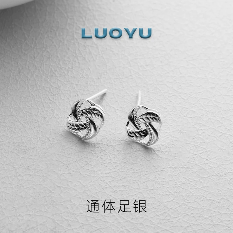 足银耳饰 日韩女民族风朋克风耳钉耳饰百搭个性手工ly063