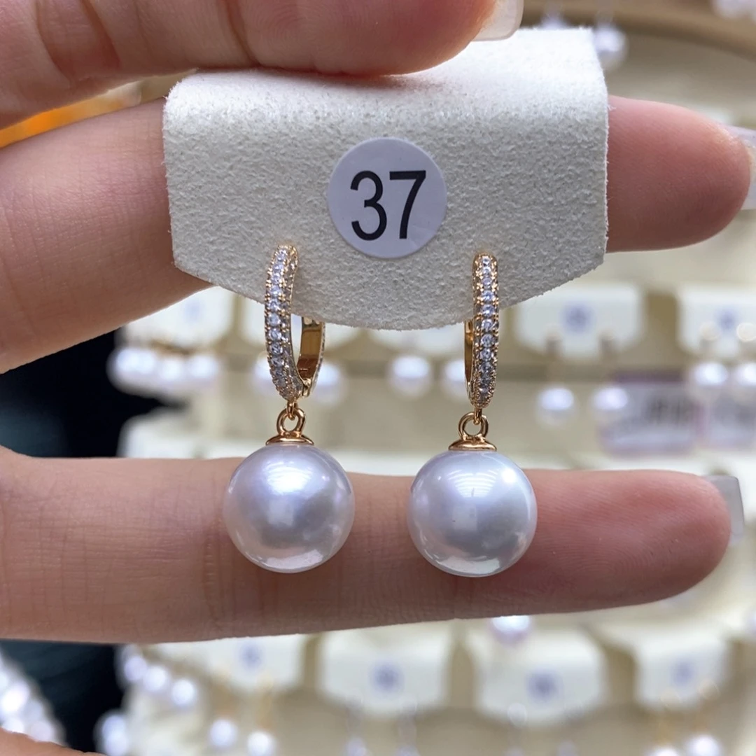 淡水珍珠耳饰银S925镶嵌