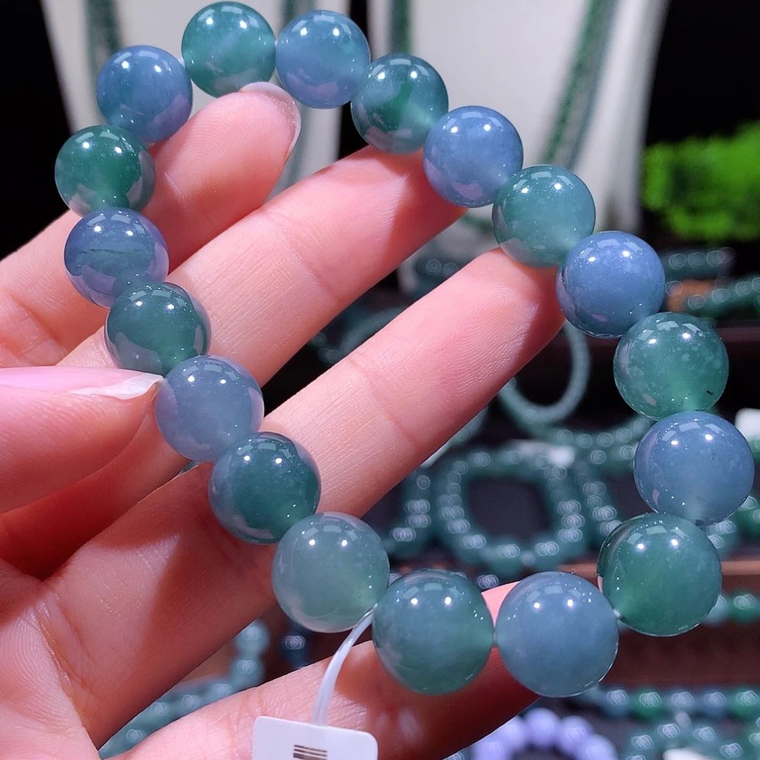 翡翠未镶嵌手链天然a货翡翠手串12