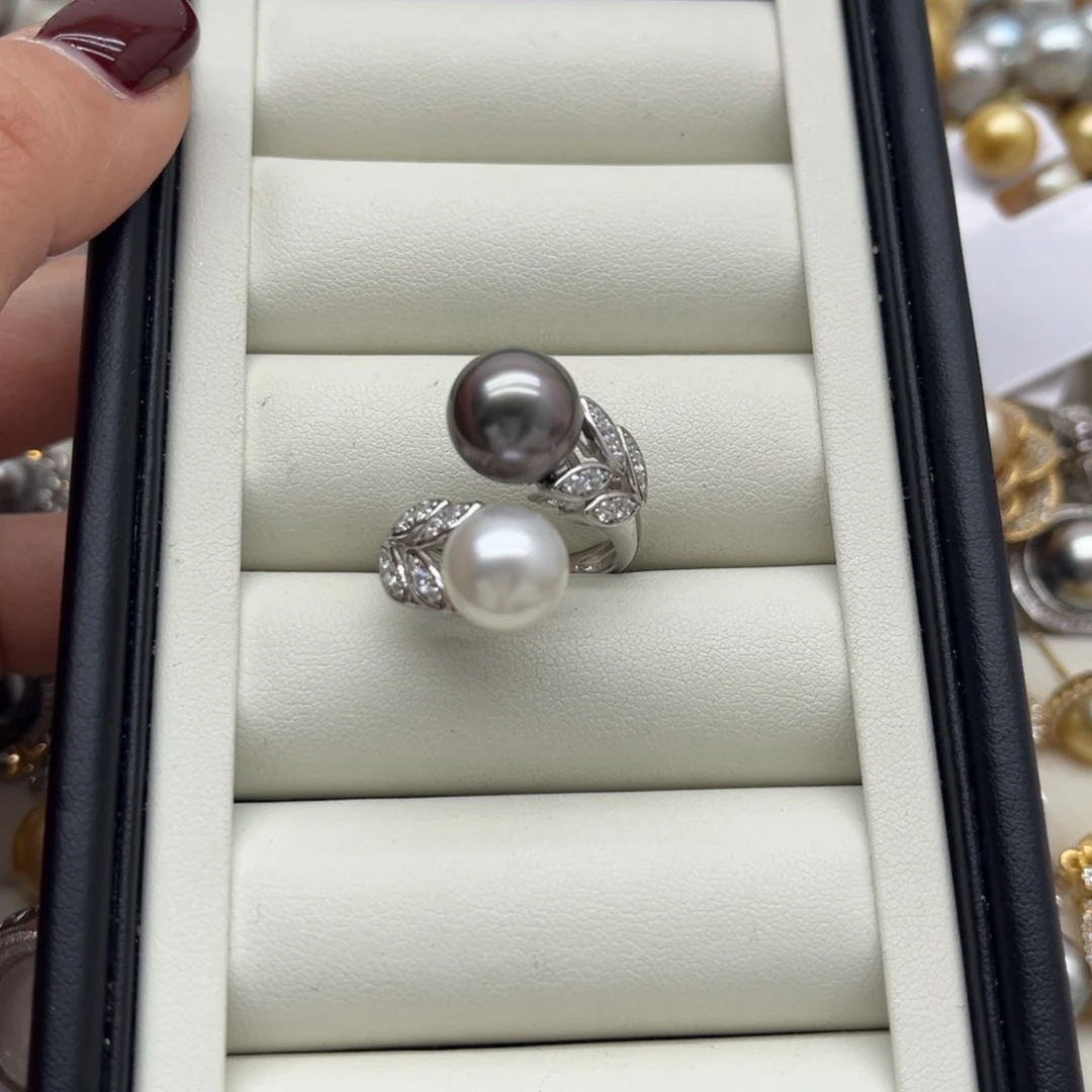 银S925镶嵌戒指海水珍珠