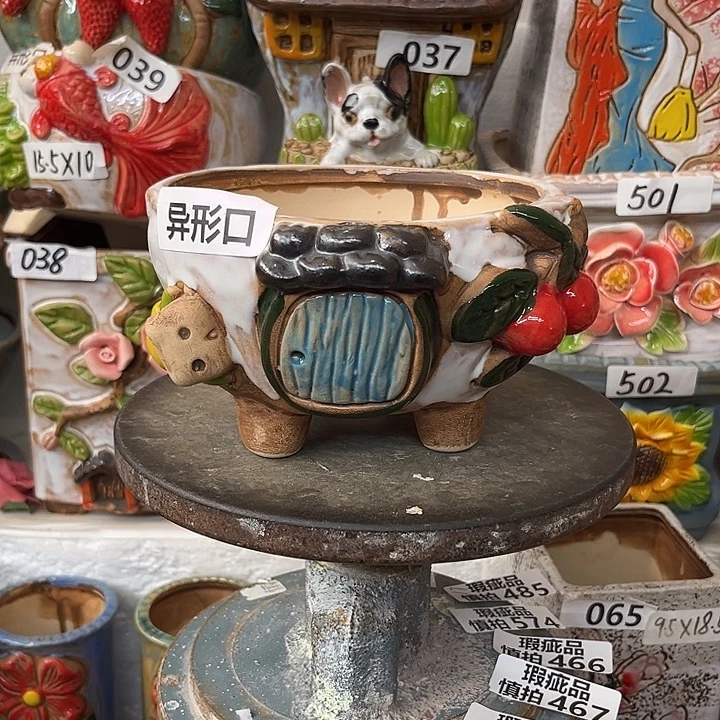 粗陶材质多肉花盆