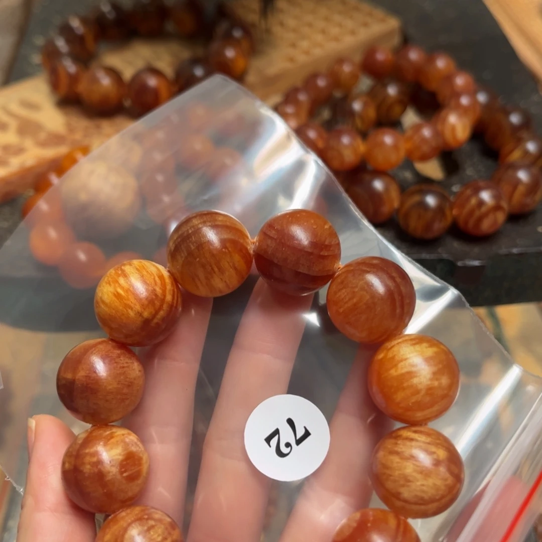 随***遇松木（琥珀木）手串/手链72号2.0规格三通