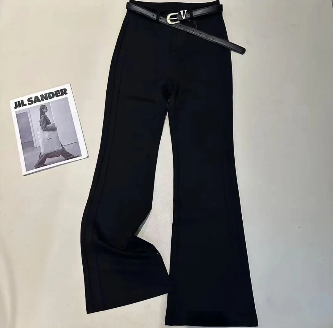 《姚家优麦汇》K5169早春款纯色长裤新款时尚休闲洋气百搭喇叭裤