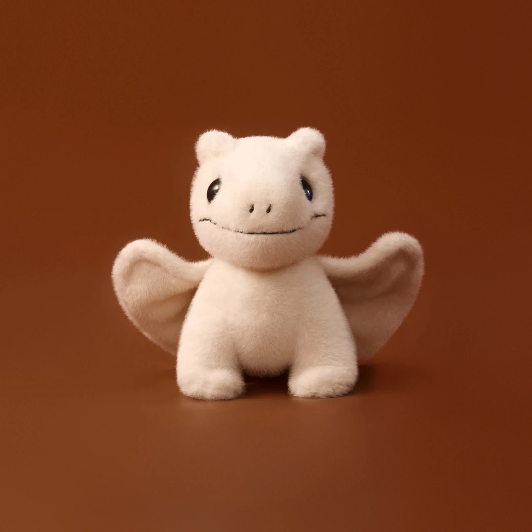 AWHITE 毛绒艺术 【可爱毛绒系列】白色飞龙幼崽 毛绒玩具