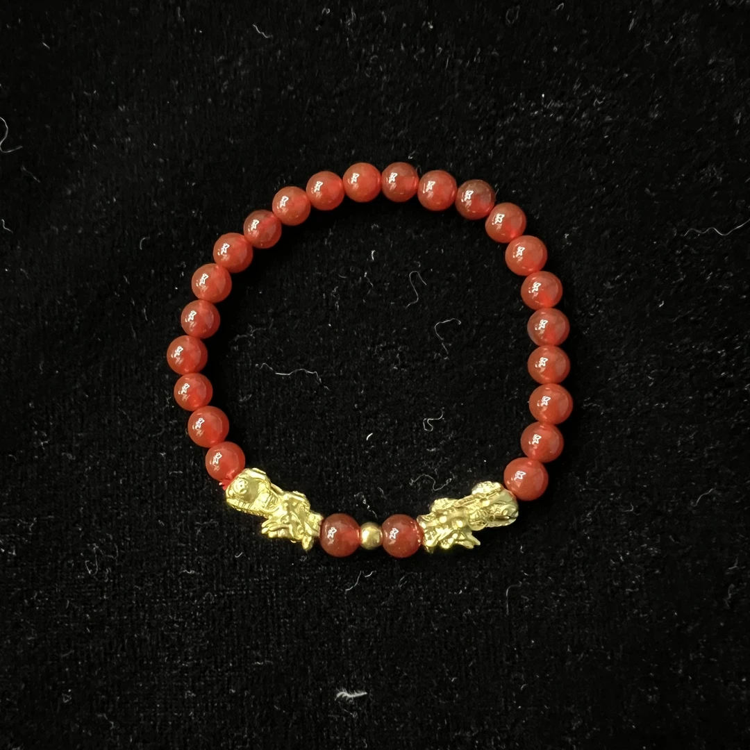 足金金珠镶嵌玉髓貔貅 手串气质玉髓手串【大杨姐粉丝专属】DH52281