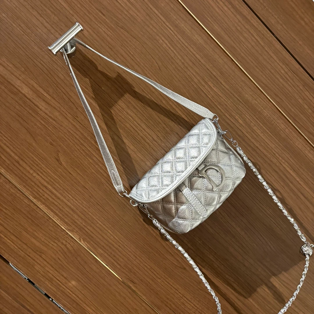 小香风菱格链条斜挎包高档轻奢腋下包2025新款韩版ins时尚百搭