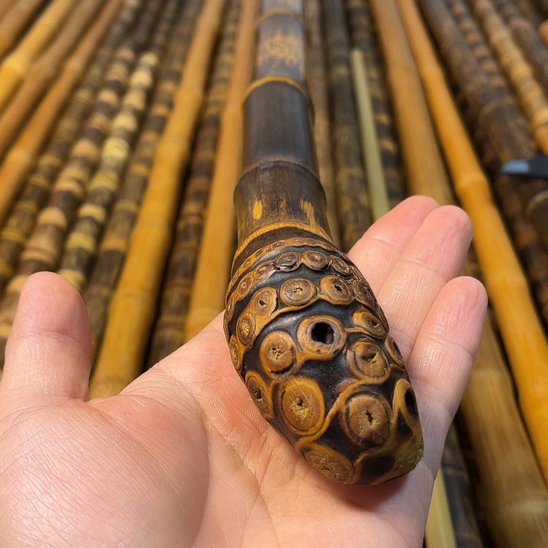 午*马精美紫竹带根把玩棍1.2米
