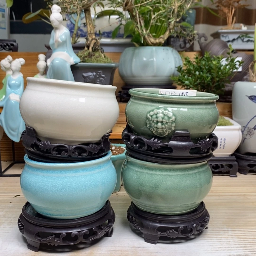 紫砂陶瓷艺术花盆陶瓷