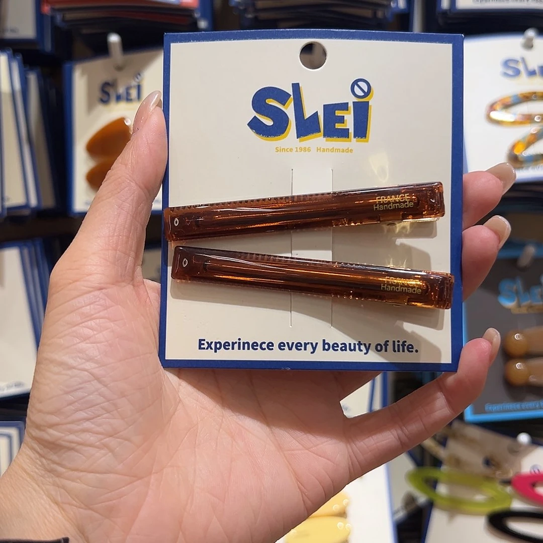 无非金属咖色一字夹一对