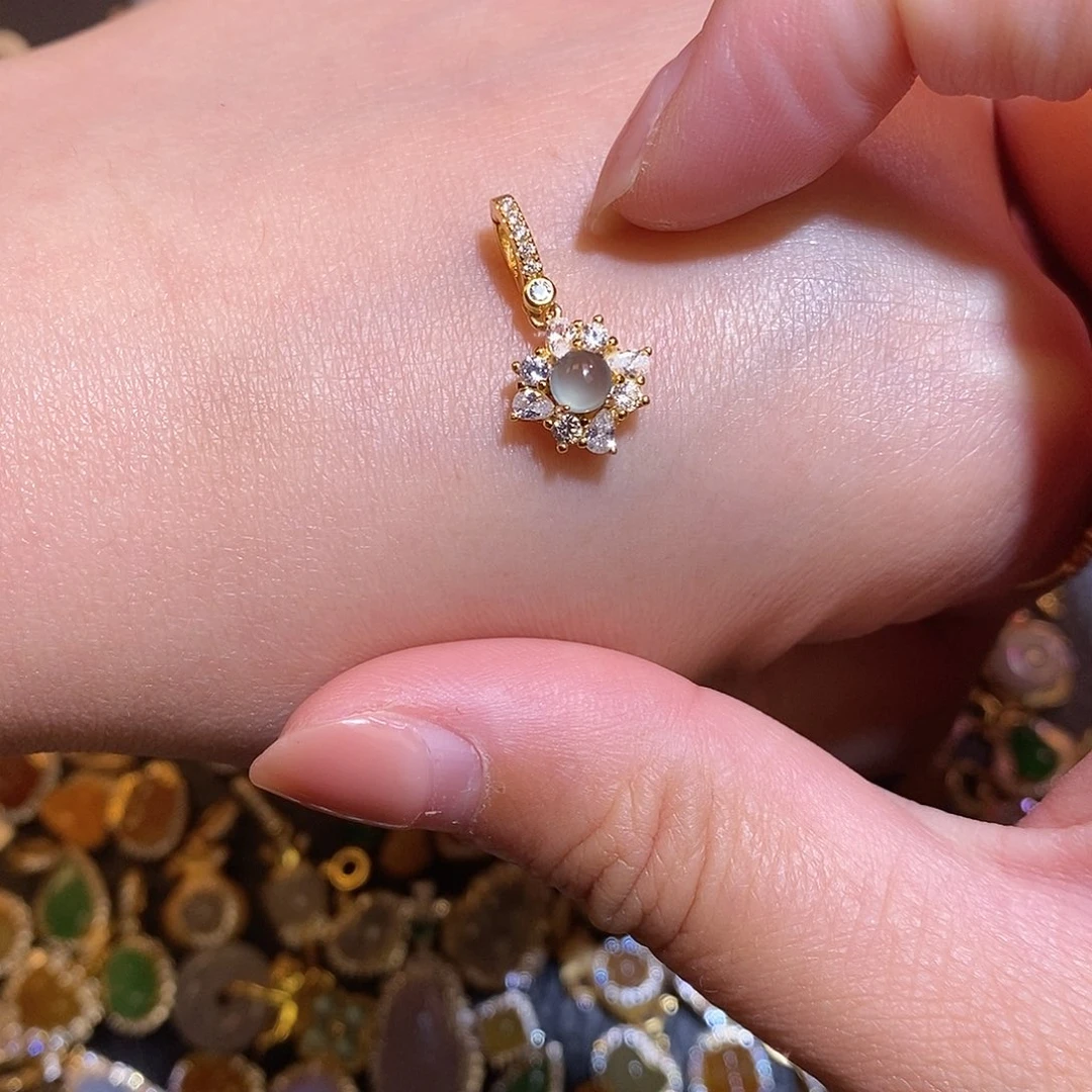 翡翠银S925镶嵌项链