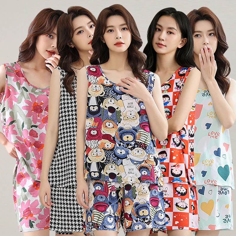 睡衣女款爆款2025新款夏季薄短袖短裤两件套可外穿棉绸家居服套装