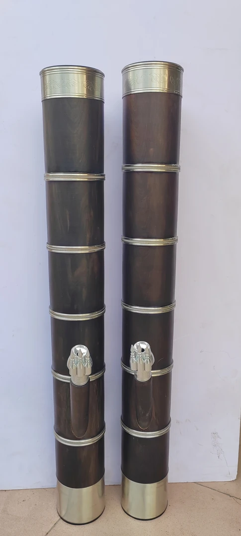 柏木千年全黑阴沉木中号水烟筒高63.3公分外口径7.8公分内口径6.5