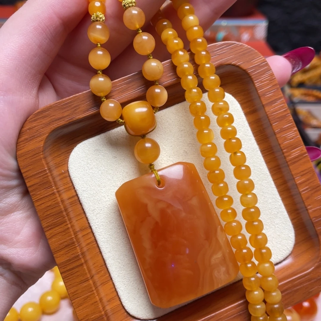 蜜蜡未镶嵌颈饰项链