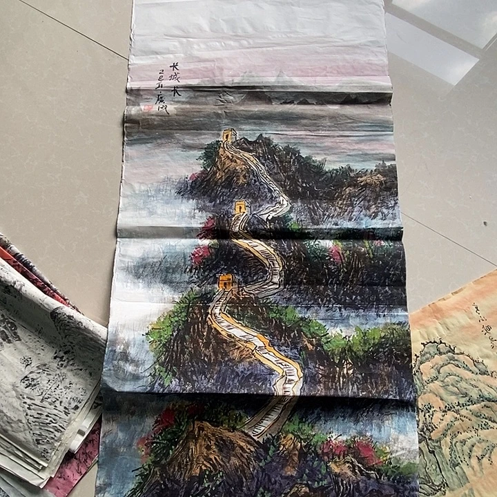 国画三尺手绘山水