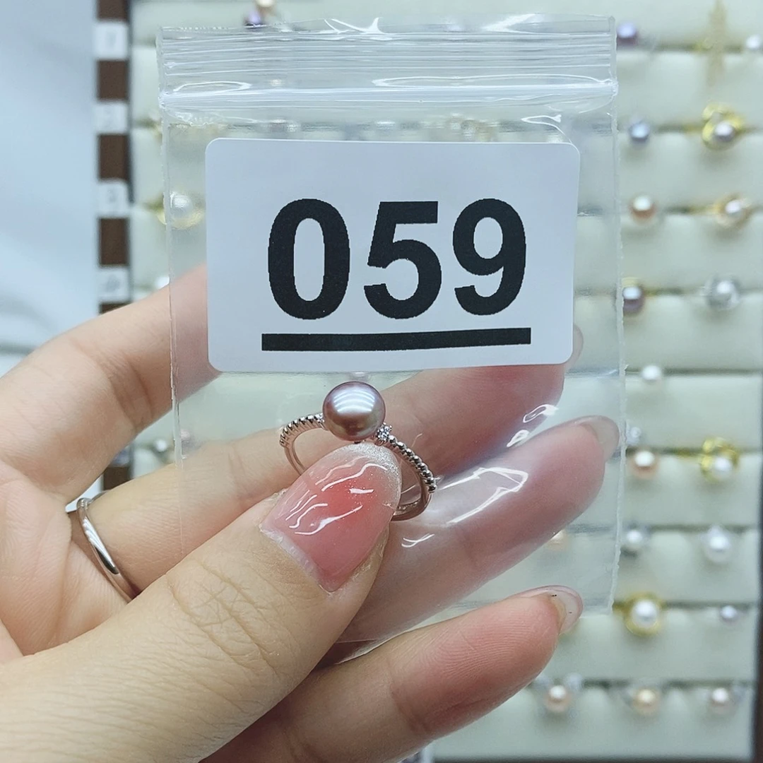 淡水珍珠戒指银S925镶嵌059