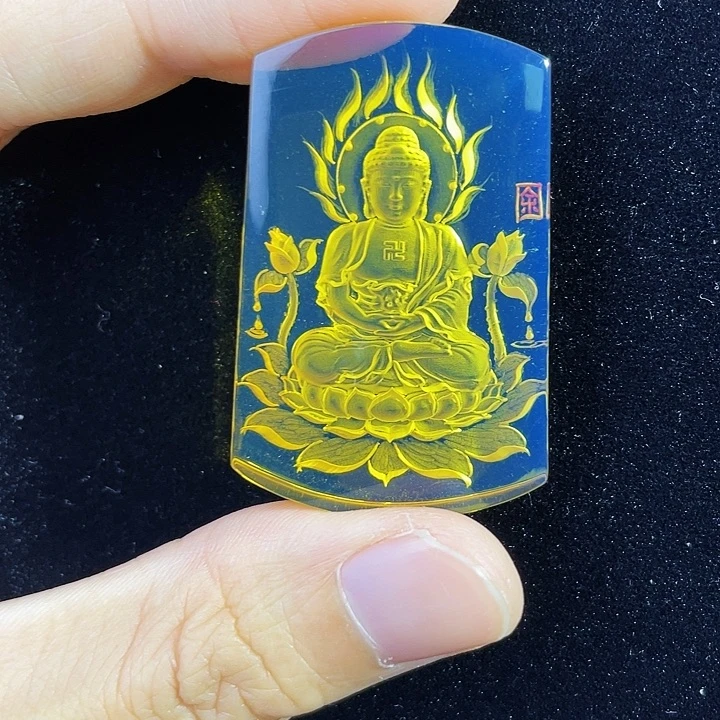 琥珀颈饰未镶嵌蓝珀大日如来