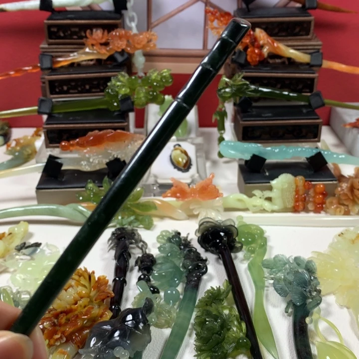蛇纹石玉未镶嵌发簪熙*兮