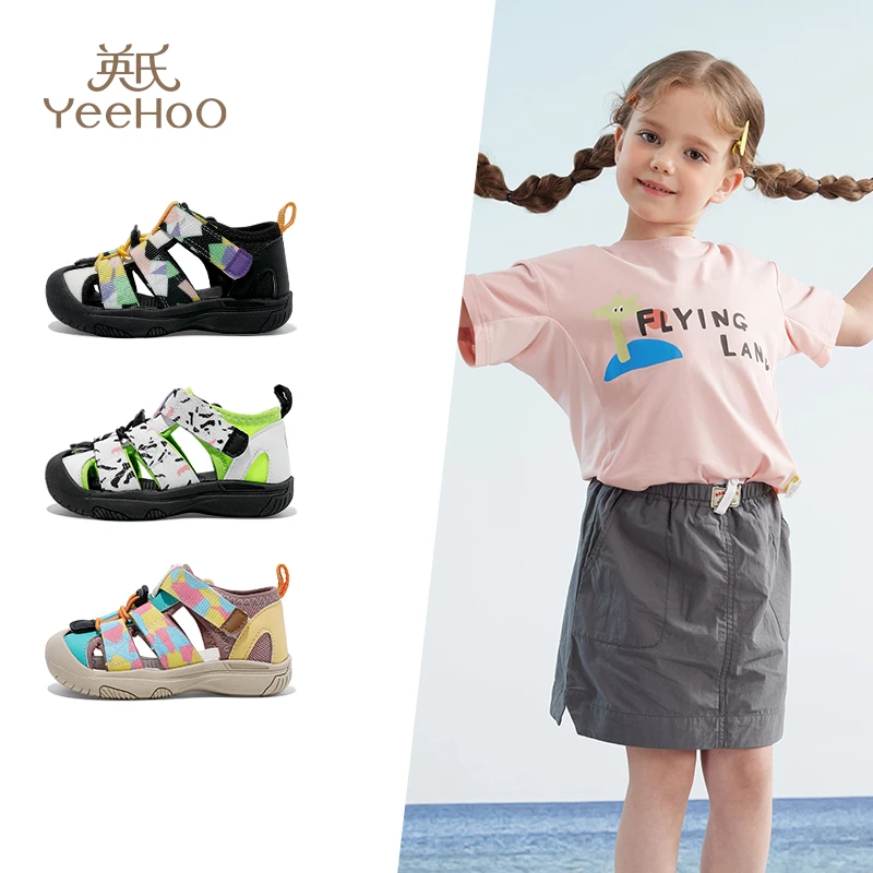 英氏童鞋夏季软底男童沙滩凉鞋女童小童防滑户外涉水学步鞋T561