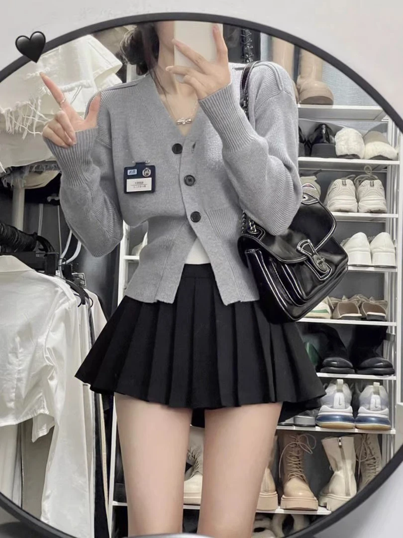 防走光JK显瘦高腰A字百褶半身裙女夏季超短裙裙裤