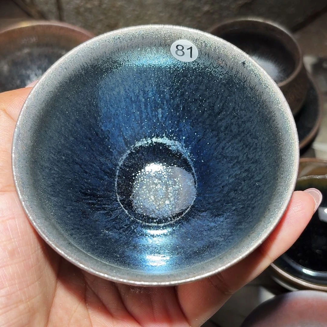 茶盏义兴龙窑建盏81落灰烧