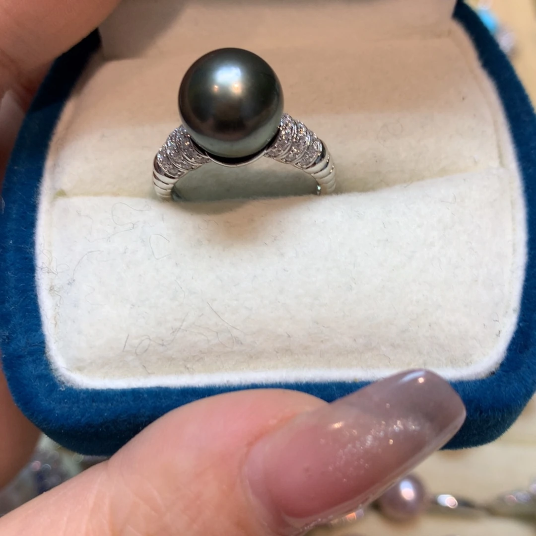 海水珍珠戒指银S925镶嵌