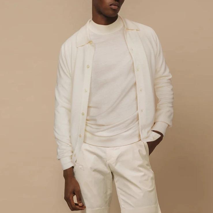 桑蚕丝+羊毛混纺!轻奢牛货!意式高端秋冬男士极简针织开衫外套