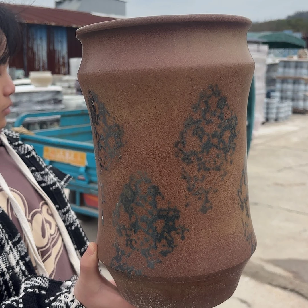 紫砂花盆口径20高度30一个竹节