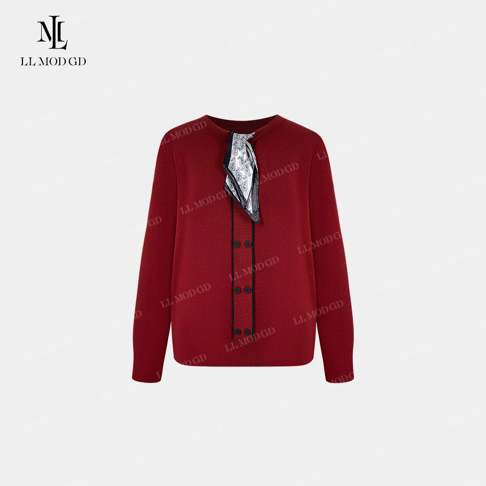 领显风度 早秋轻奢高级感丝巾显瘦遮肉绵羊毛内搭打底XR-6200065