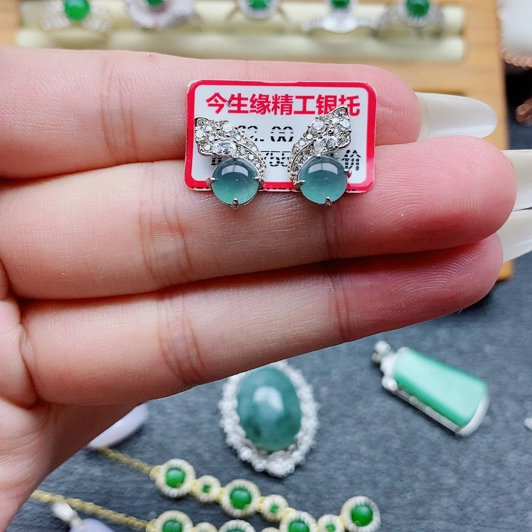 银S925镶嵌戒指翡翠