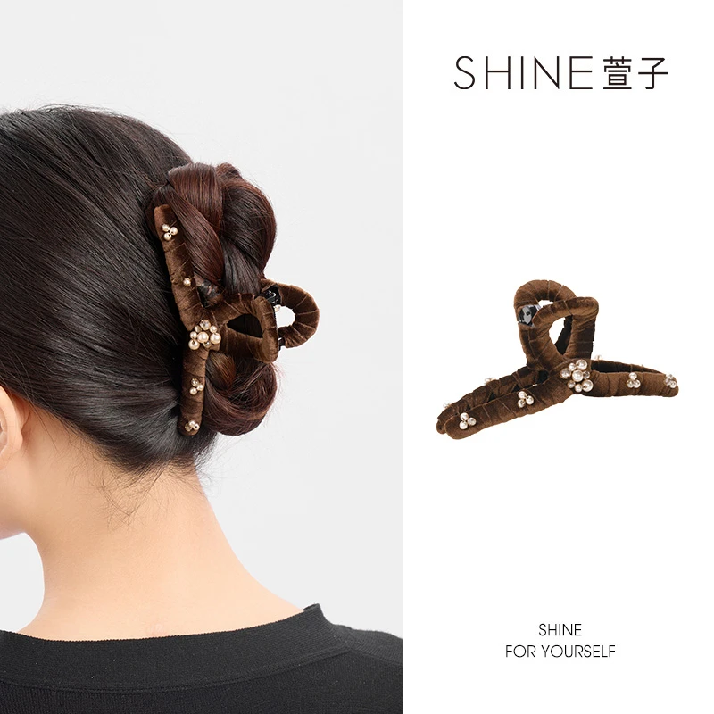 萱子SHINE 可可之旅经典气质网红优雅百搭法式抓夹秋冬复古