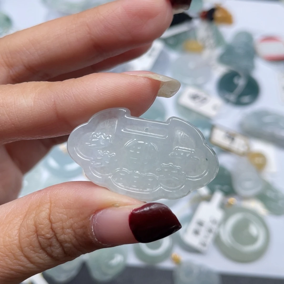 翡翠颈饰未镶嵌纯天然a货缅甸翡翠包邮