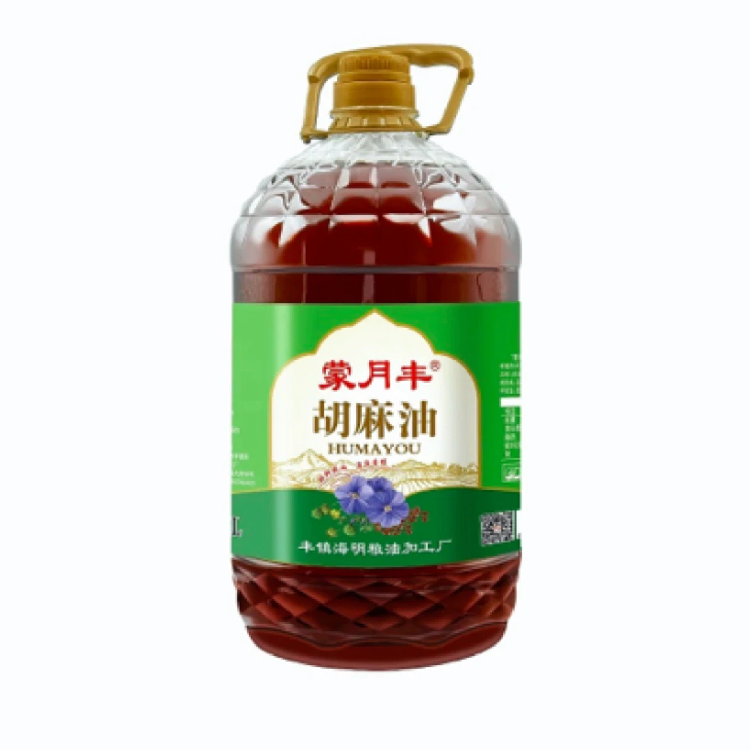 内蒙蒙月丰胡麻油 熟榨亚麻籽油浓香营养月子油5升家用型必备