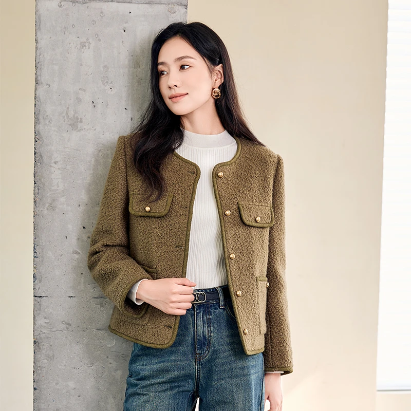 【程总专属】J834221短外套 香影小香风羊毛外套女2024冬装新款法