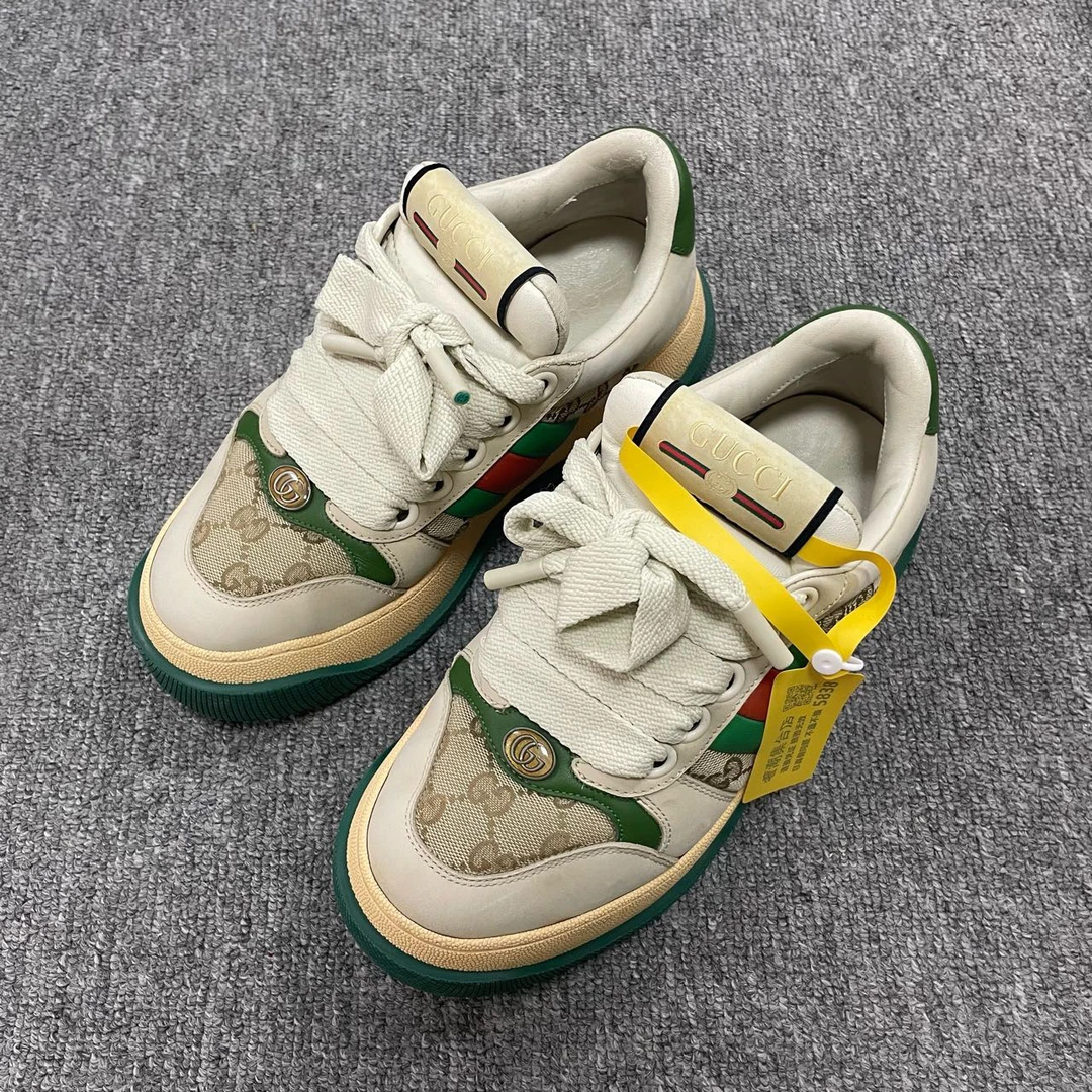 95新 GUCCI/古驰 Screener 胖丁百搭舒适低帮板鞋  39码/5838