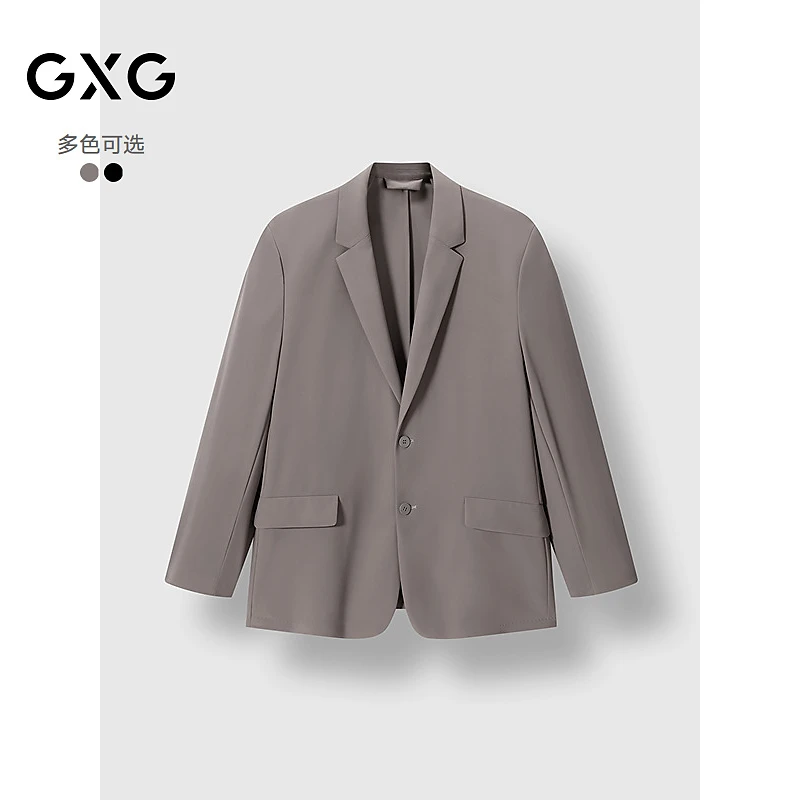 GXG男装 深卡其平驳领西装简约通勤套装25年春季新品 #G25X131002