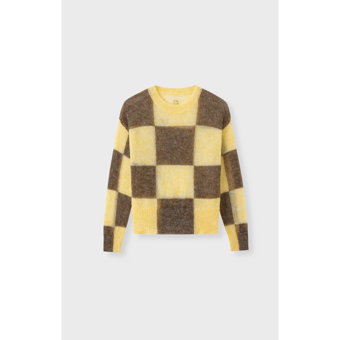 CHENXI套头款格纹毛针织衫7903