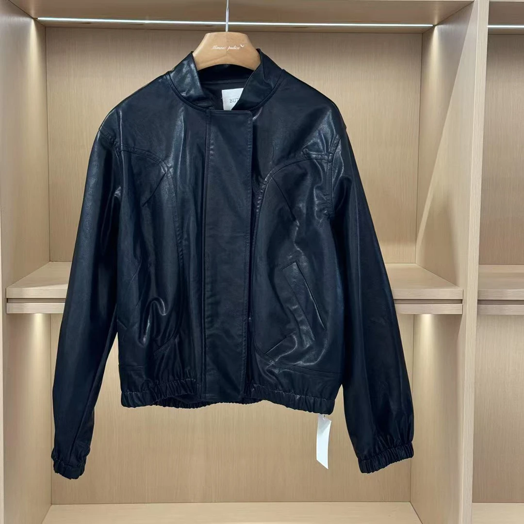 春夏新款黑色皮衣外套百搭显瘦气质款皮衣2237（衣长57，135斤内穿）