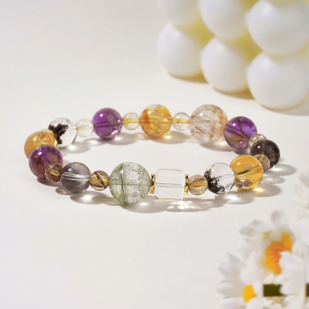 【五方财神】金发晶玻利维亚紫水绿幽灵多宝设计多样性发一XX161089