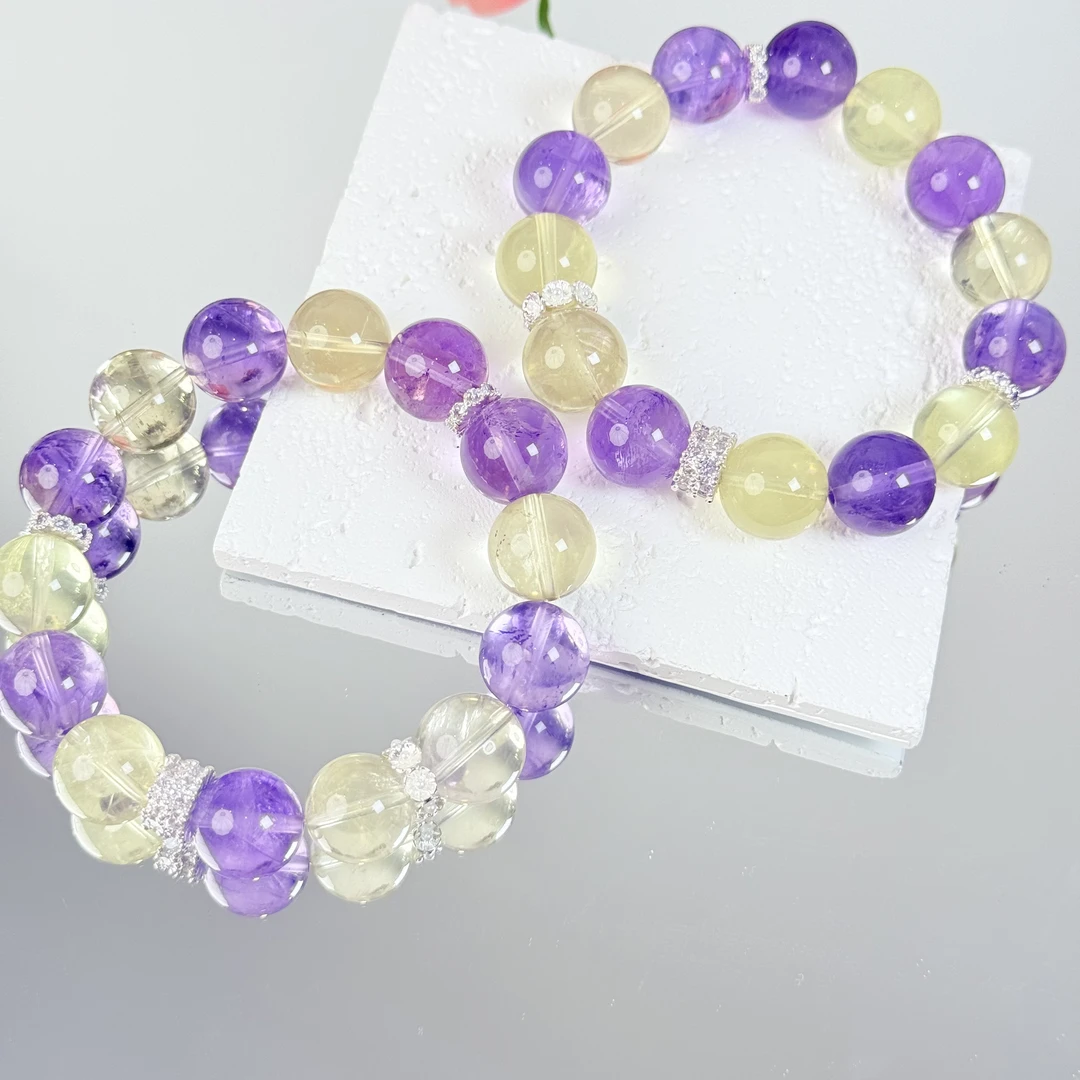 【紫水流金】紫水黄水手串14mm手串面小仙多样性发其一