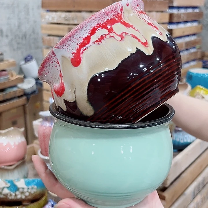 有孔.凑单10元陶瓷花盆发货！